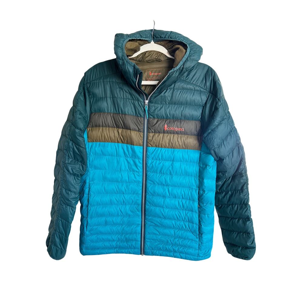 Cotopaxi Men's Fuego Hooded Down Puffer Jacket Small Deep Ocean/Mineral Blue